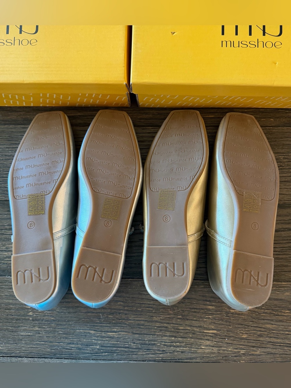 NEW Musshoe Mary Jane Ballet Flats Bundle Women’s 8 Square Toe Silver Gold Shoes - Picture 6 of 9